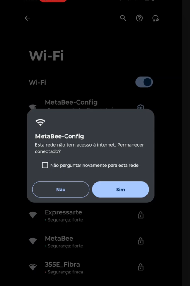 Permanecer conectado — Sim